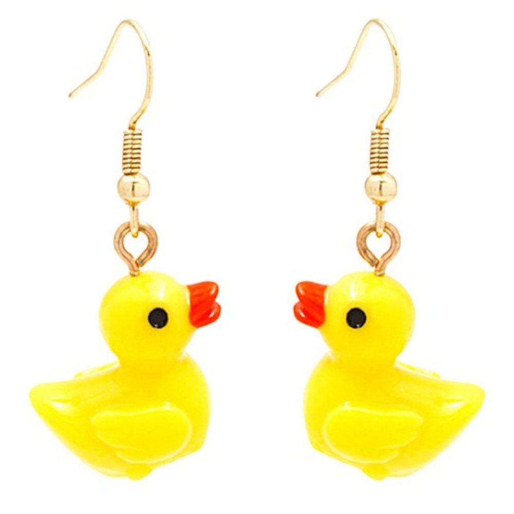 **NEW!! Cute Yellow Rubber Duck EARRINGS! Fun! Trendy! - Picture 1 of 1